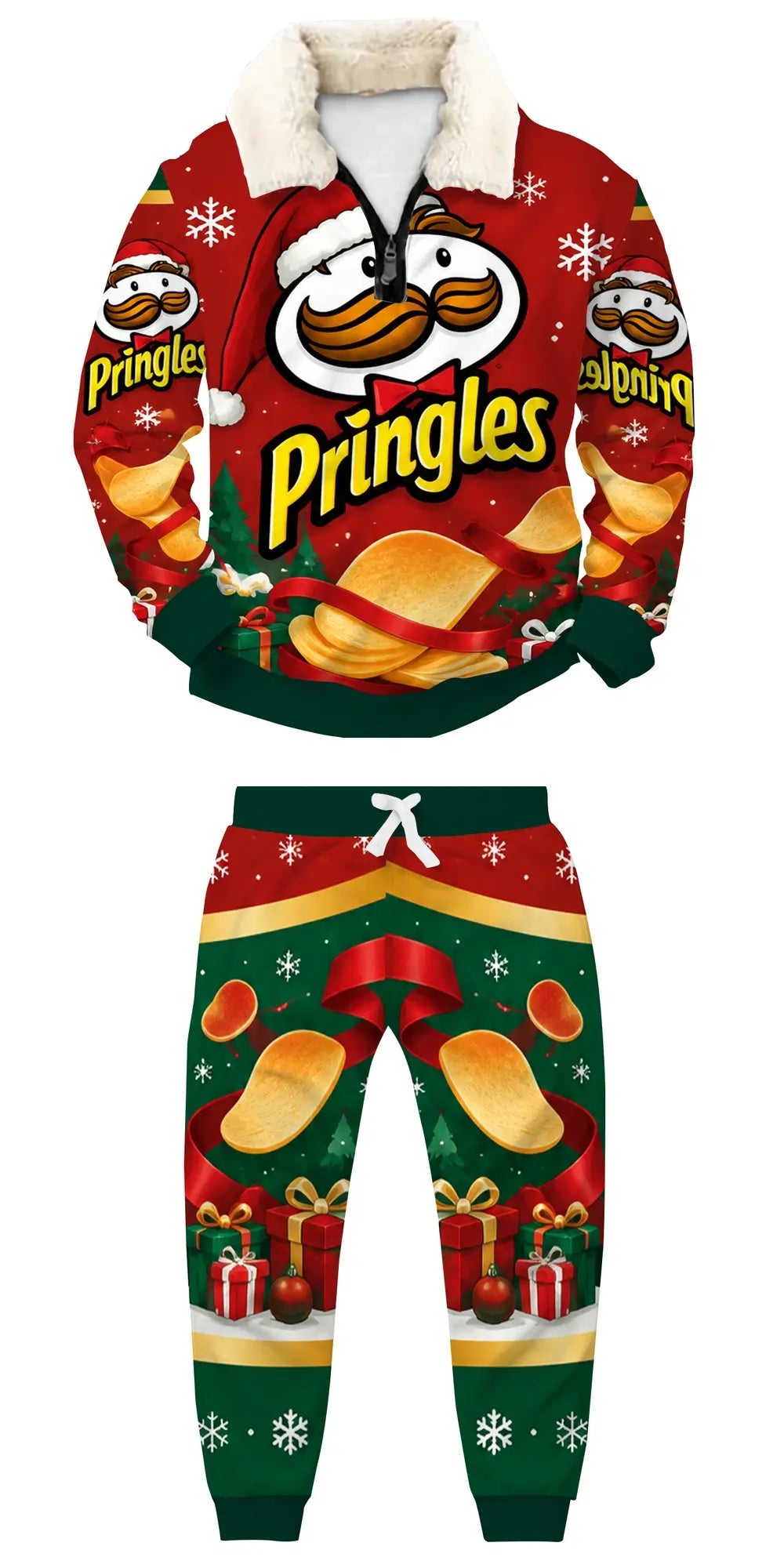 Spicy Holiday Ugly Quarter Zip Sweatshirt & Sweatpant Set - THREADPARTY