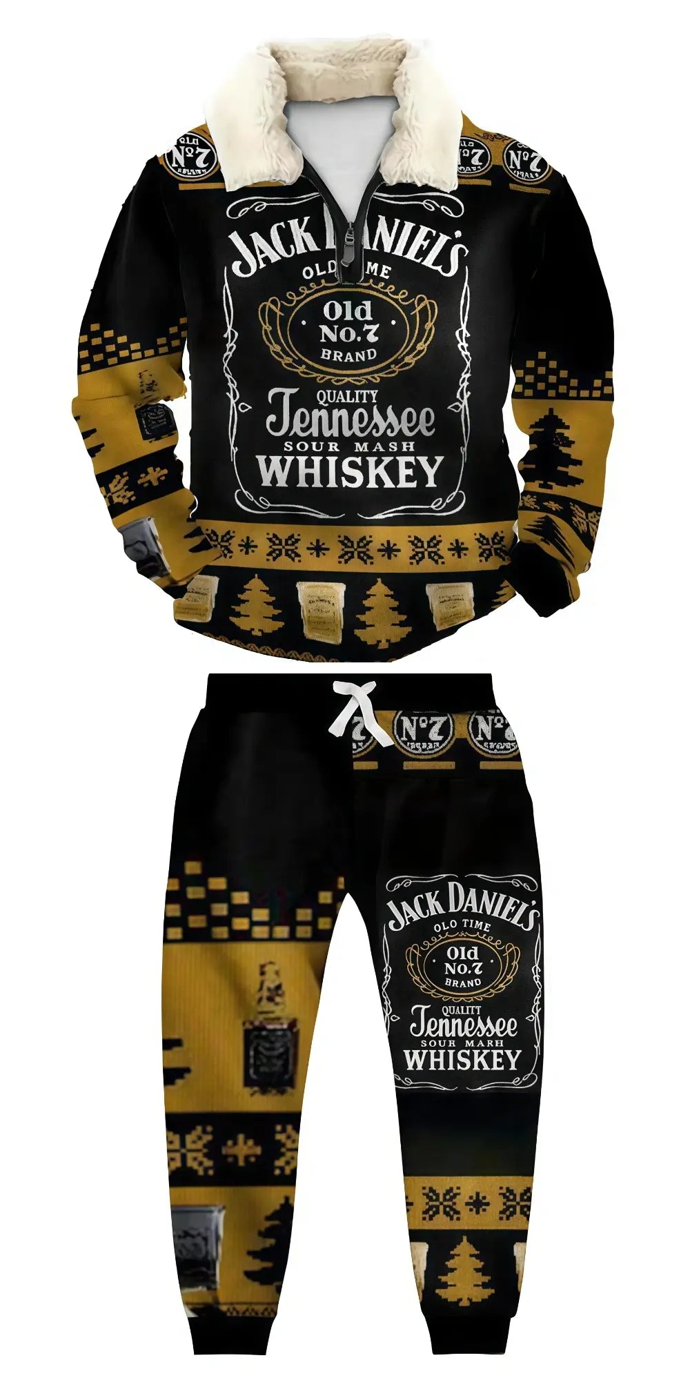Whiskey Ugly Quarter Zip Sweatshirt & Sweatpant Set - THREADPARTY