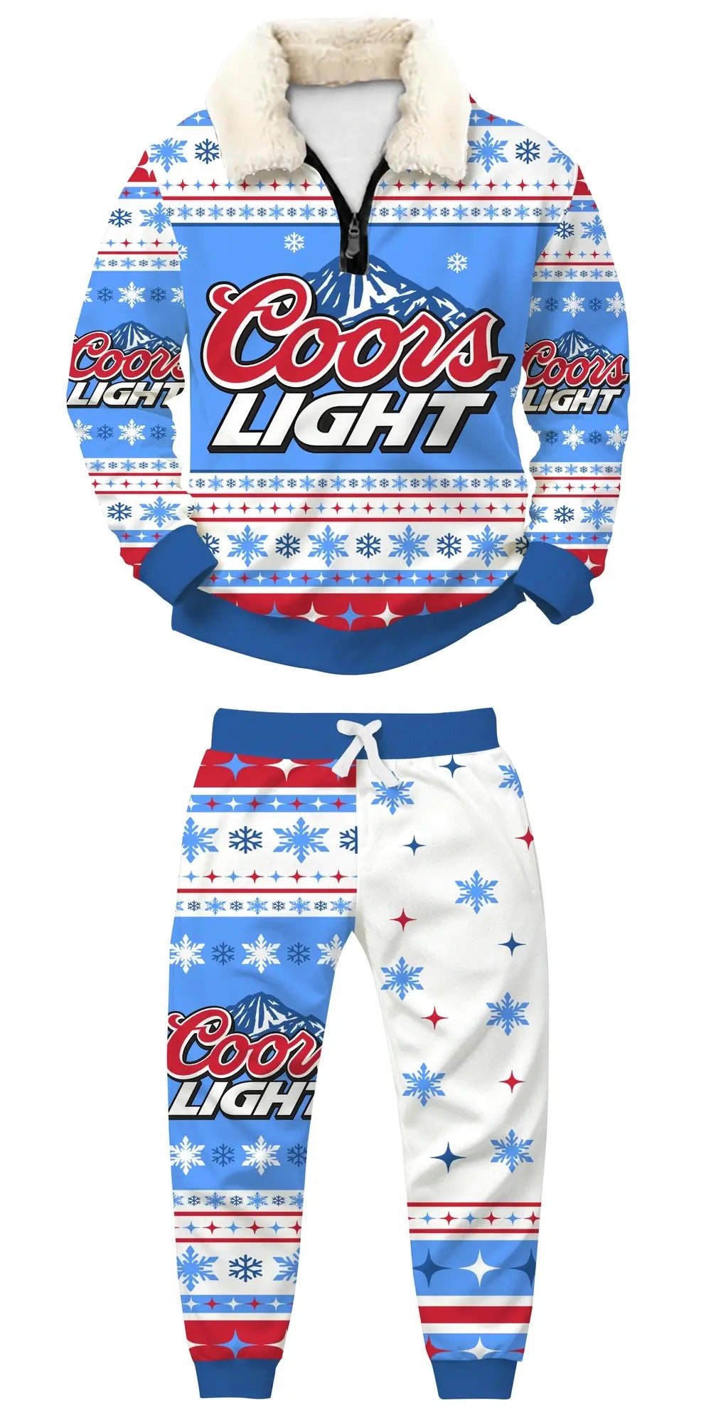 Winter Breeze Ugly Quarter Zip Sweatshirt & Sweatpant Set - THREADPARTY