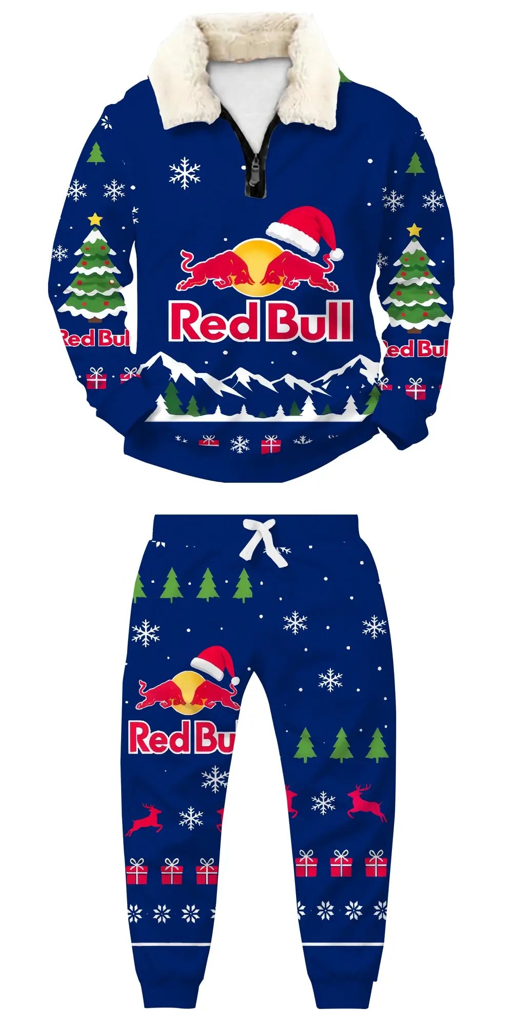 Winter Energy Ugly Quarter Zip Sweatshirt & Sweatpant Set - THREADPARTY