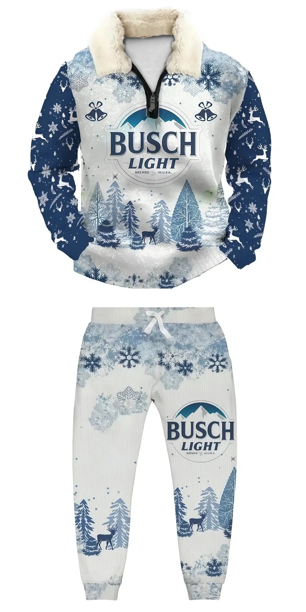 Winter Ugly Quarter Zip Sweatshirt & Sweatpant Set - THREADPARTY