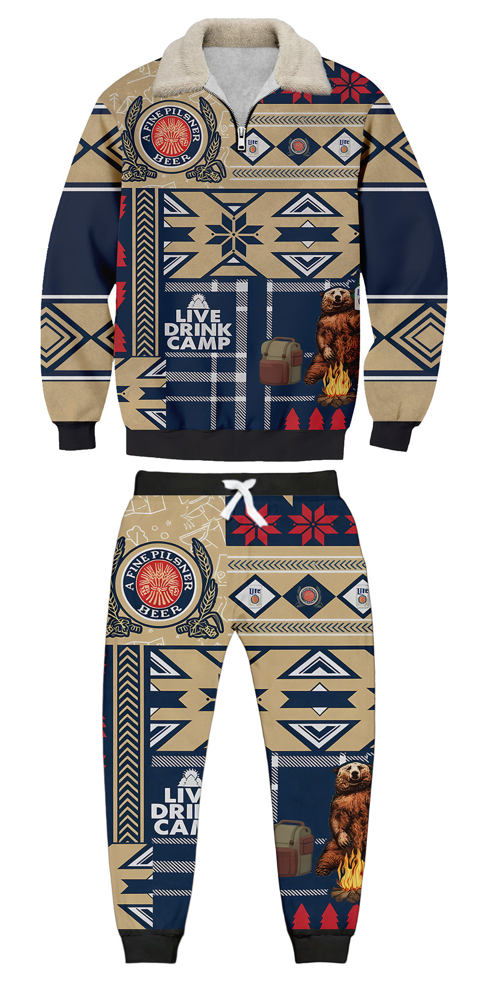 Ugly Quarter Zip Sweatshirt & Sweatpant Set 6234q - product image