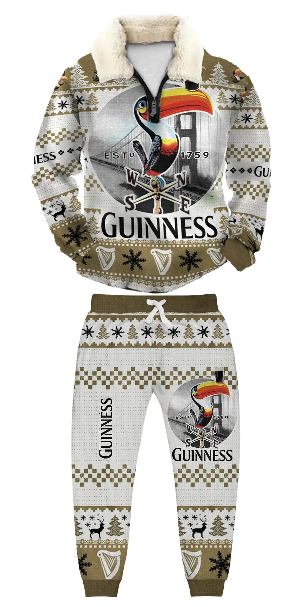 Ugly Quarter Zip Sweatshirt & Sweatpant Set 4064 - product image