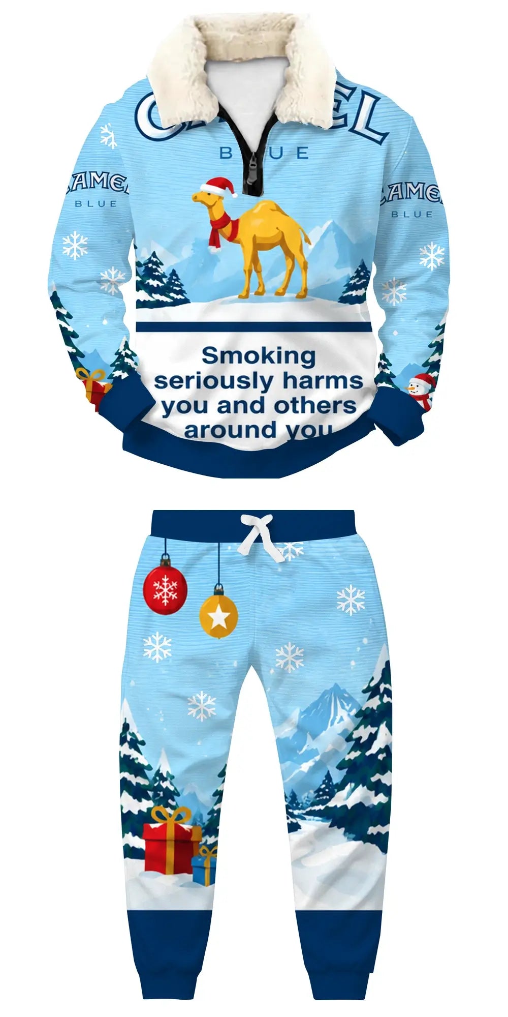 Arctic Smoke Ugly Quarter Zip Sweatshirt & Sweatpant Set - THREADPARTY