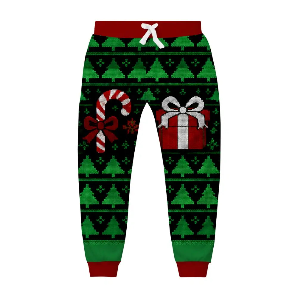 Because Christmas Ugly Quarter Zip Sweatshirt & Sweatpant Set - THREADPARTY
