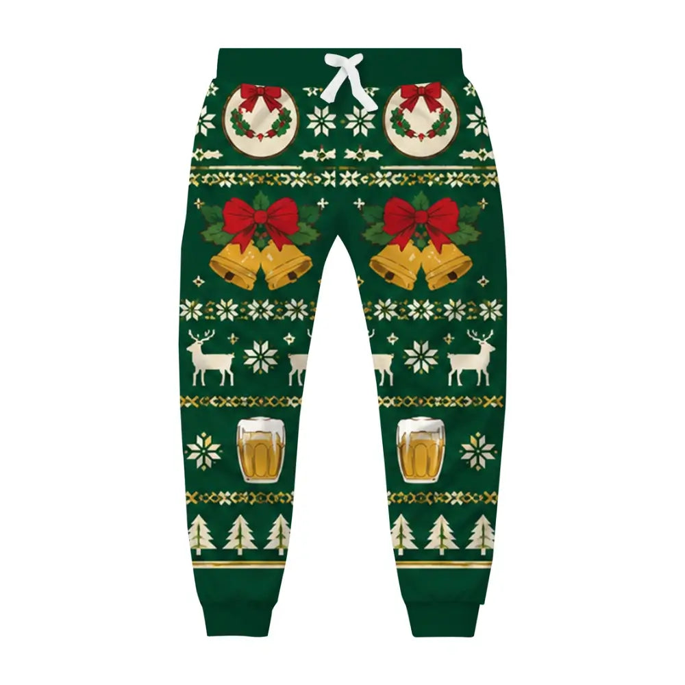 Beer Santa Ugly Quarter Zip Sweatshirt & Sweatpant Set - THREADPARTY