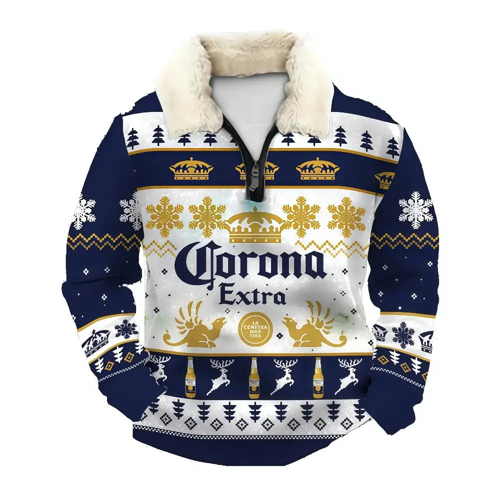 Beer Ugly Quarter Zip Sweatshirt & Sweatpant Set - THREADPARTY