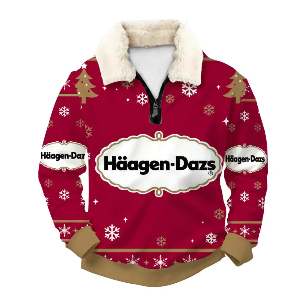 Berry Winter Ugly Quarter Zip Sweatshirt & Sweatpant Set - THREADPARTY