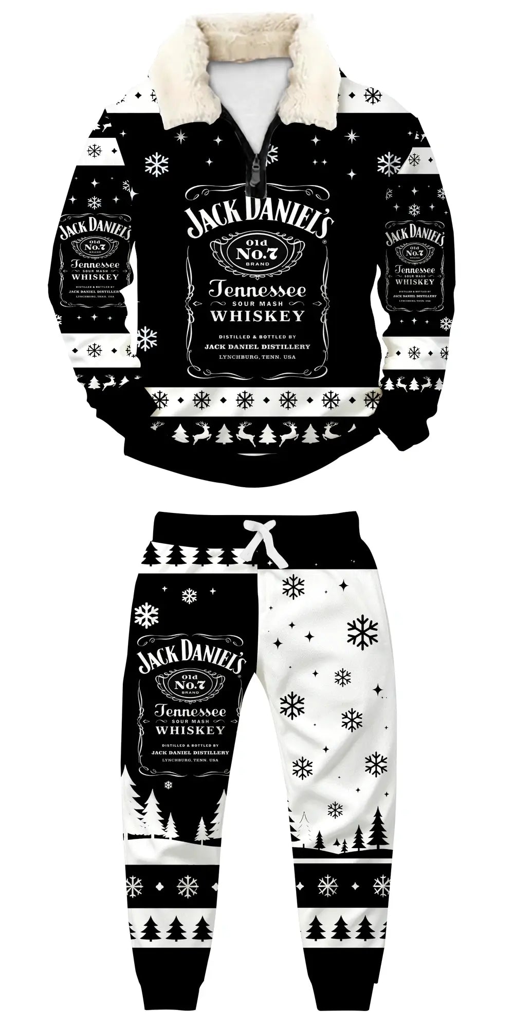 Black Label Ugly Quarter Zip Sweatshirt & Sweatpant Set - THREADPARTY