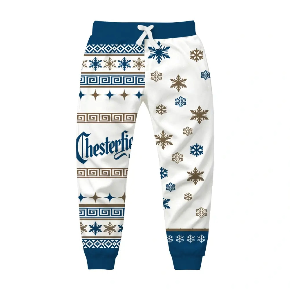 Blue Chesterfield Ugly Quarter Zip Sweatshirt & Sweatpant Set - THREADPARTY