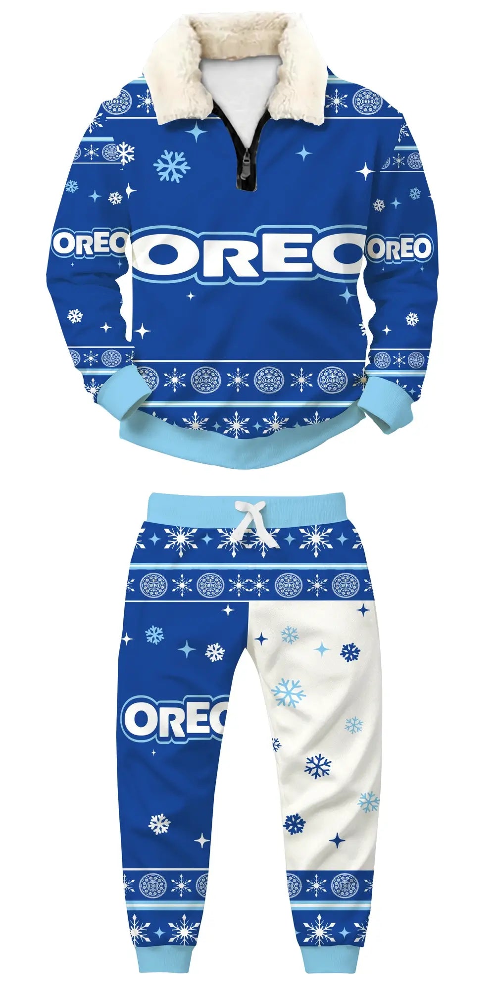 Blue Cookies Ugly Quarter Zip Sweatshirt & Sweatpant Set - THREADPARTY
