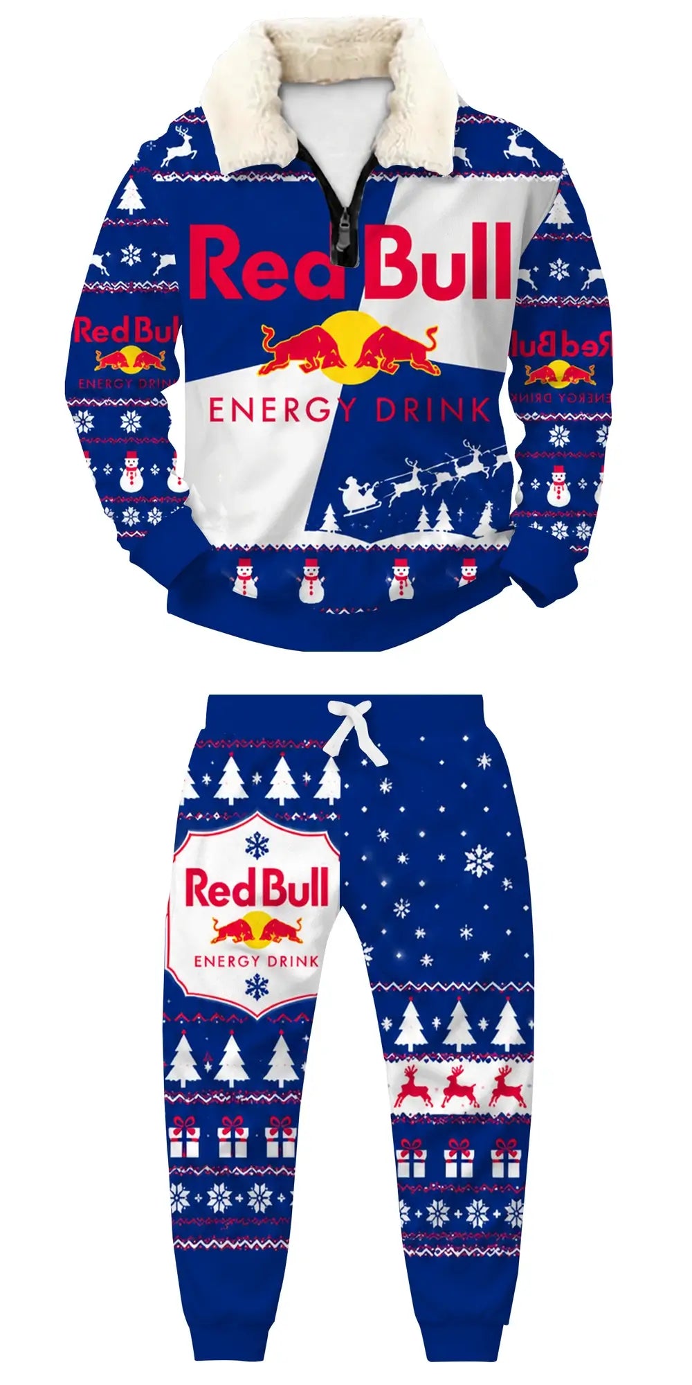 Blue Energy Ugly Quarter Zip Sweatshirt & Sweatpant Set - THREADPARTY