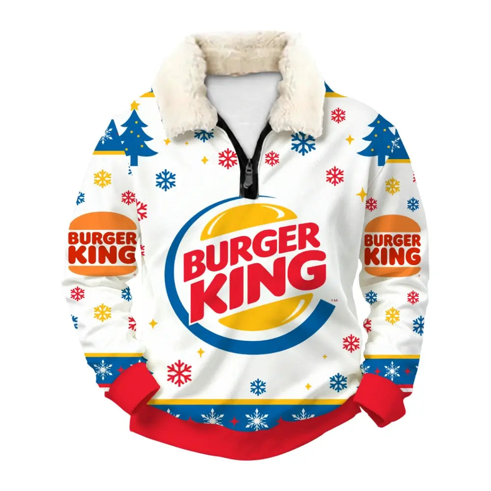 Burger Blizzard Ugly Quarter Zip Sweatshirt & Sweatpant Set - THREADPARTY