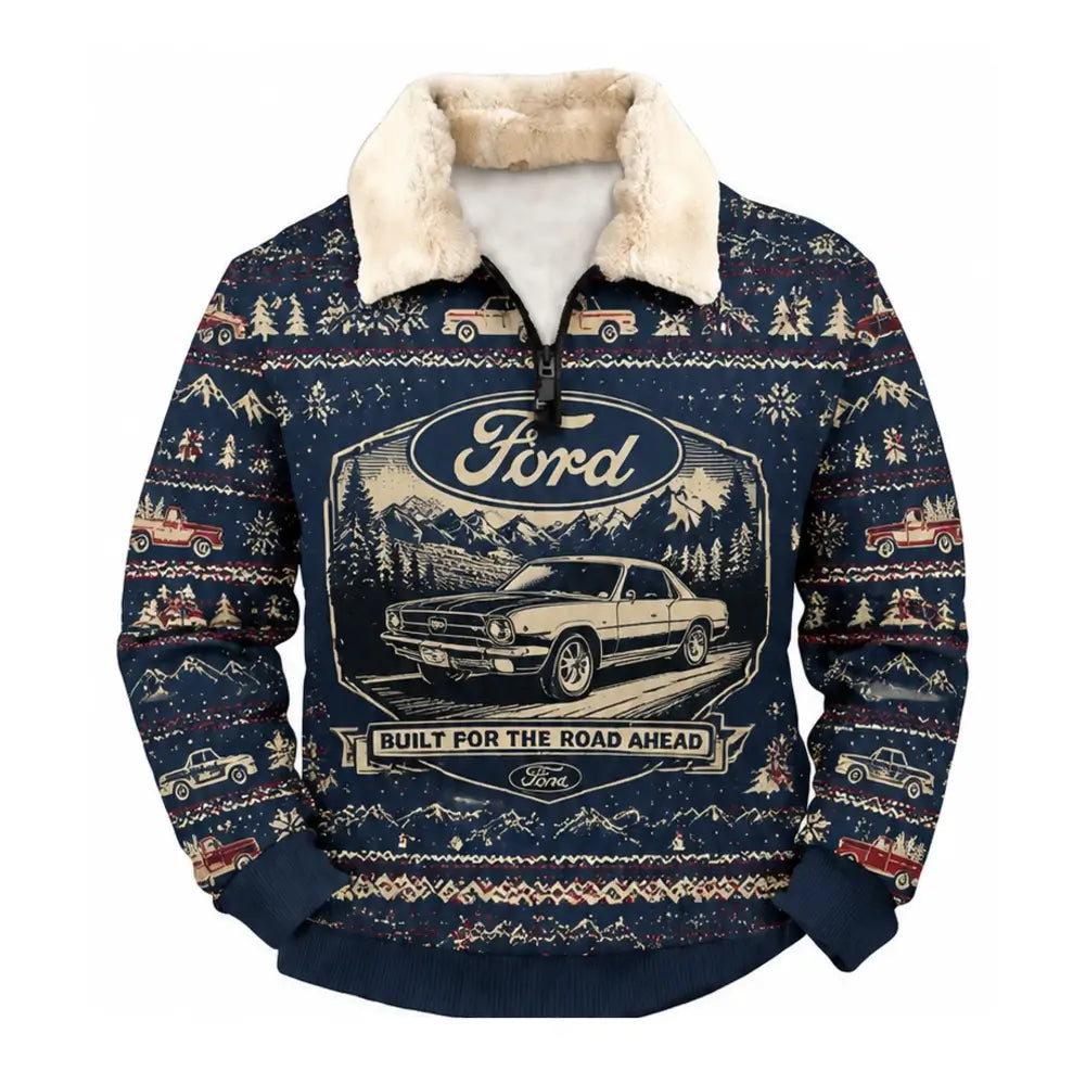 Cars & Road Trips Ugly Quarter Zip Sweatshirt & Sweatpant Set - THREADPARTY