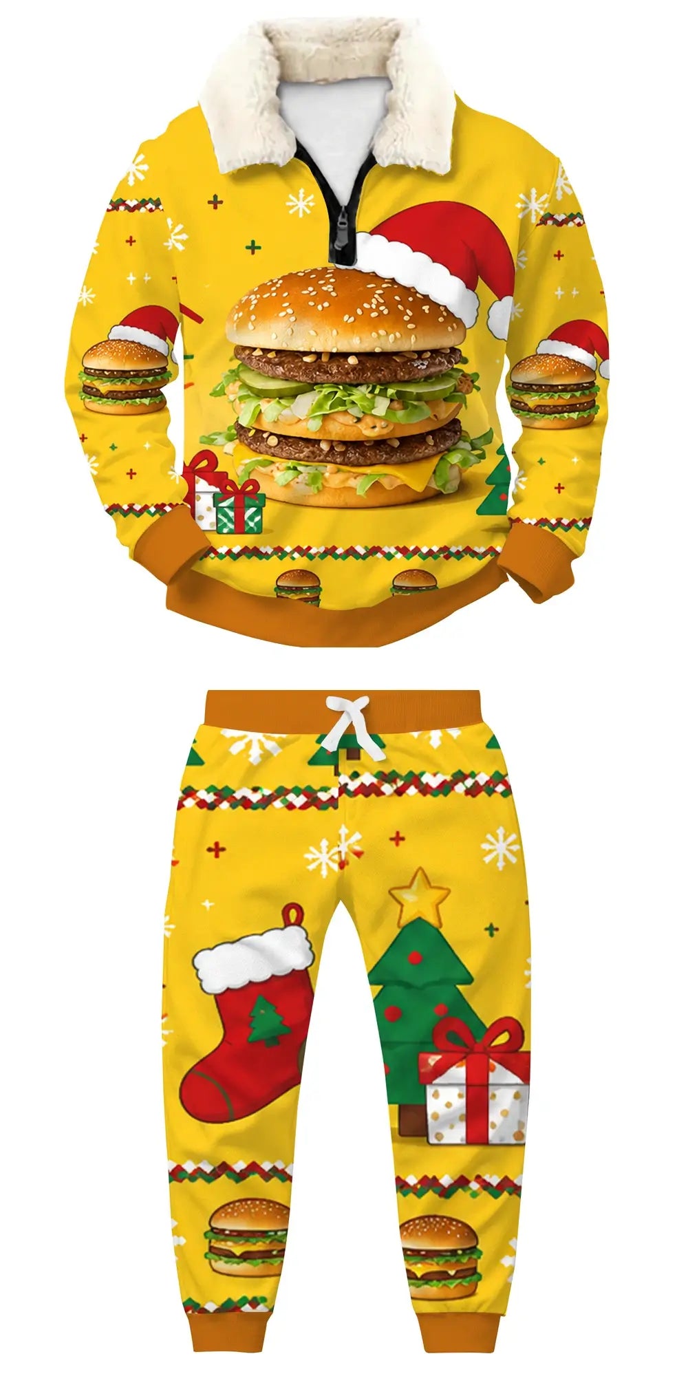 Chaotic Good Times Ugly Quarter Zip Sweatshirt & Sweatpant Set - THREADPARTY