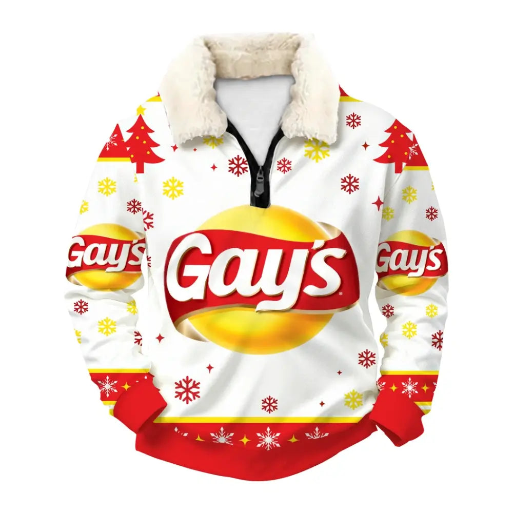 Cheesy Christmas Ugly Quarter Zip Sweatshirt & Sweatpant Set - THREADPARTY