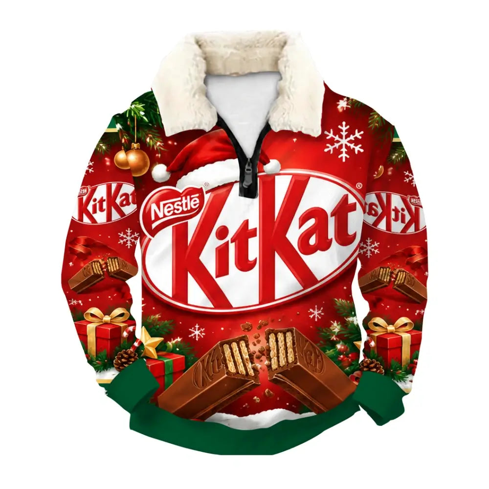 Chocolate Cheer Ugly Quarter Zip Sweatshirt & Sweatpant Set - THREADPARTY
