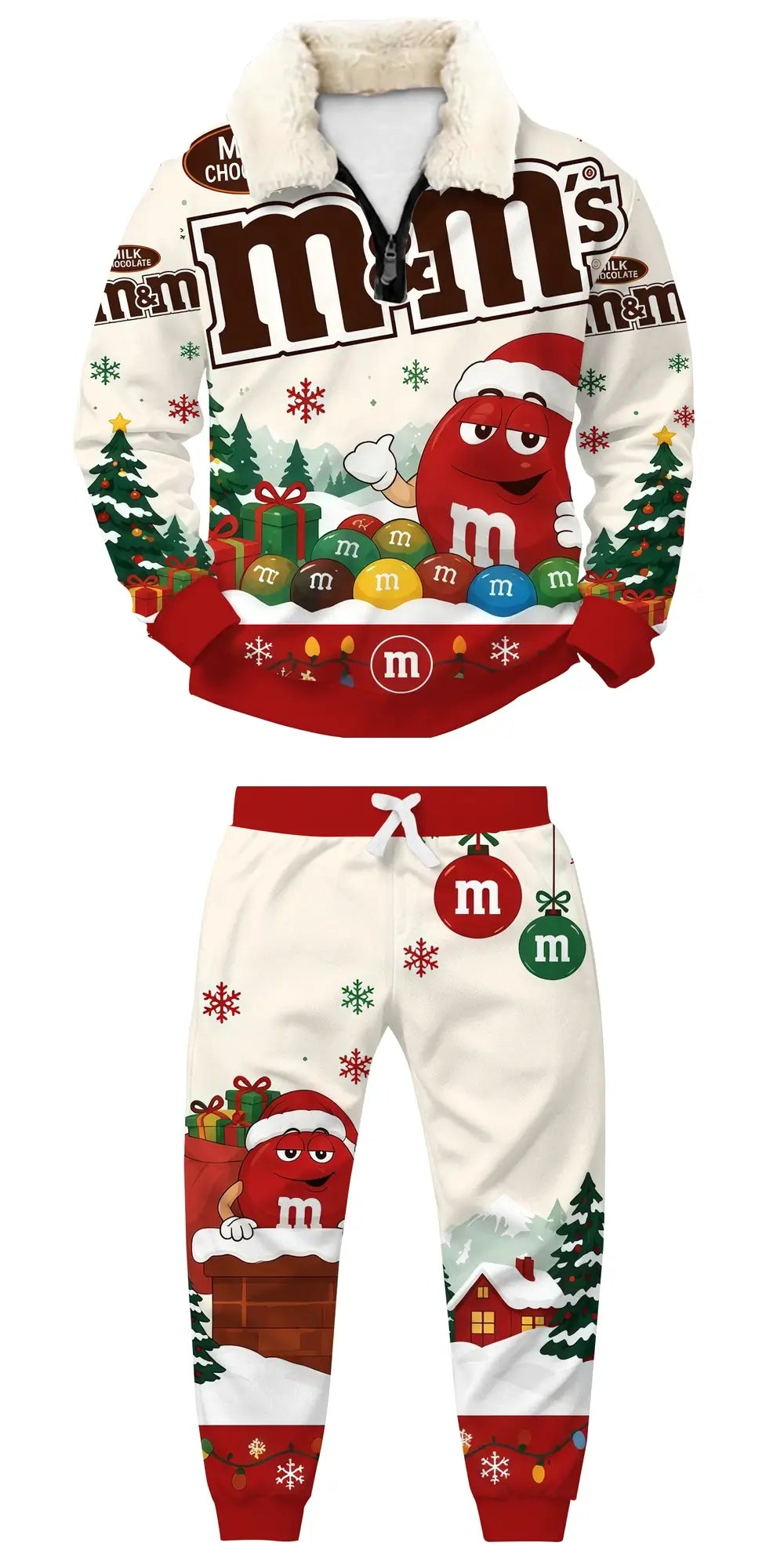Chocolate Ugly Quarter Zip Sweatshirt & Sweatpant Set - THREADPARTY
