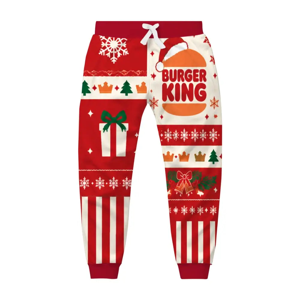 Christmas Burger Ugly Quarter Zip Sweatshirt & Sweatpant Set - THREADPARTY