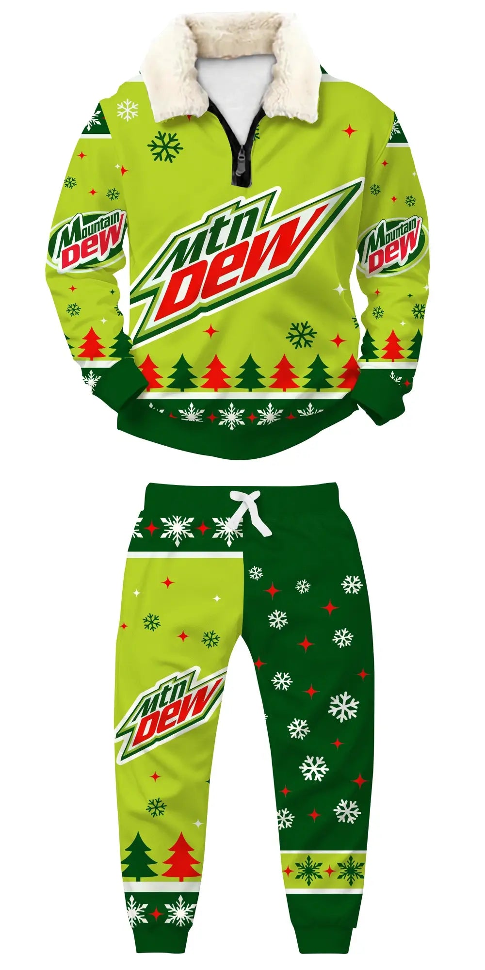 Citrus Frost Ugly Quarter Zip Sweatshirt & Sweatpant Set - THREADPARTY