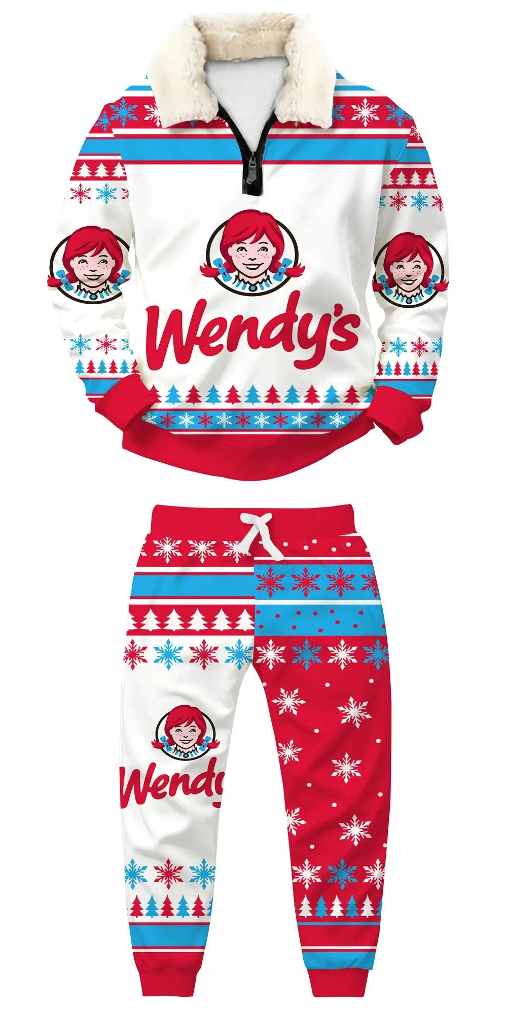 Classic Bites Ugly Quarter Zip Sweatshirt & Sweatpant Set - THREADPARTY