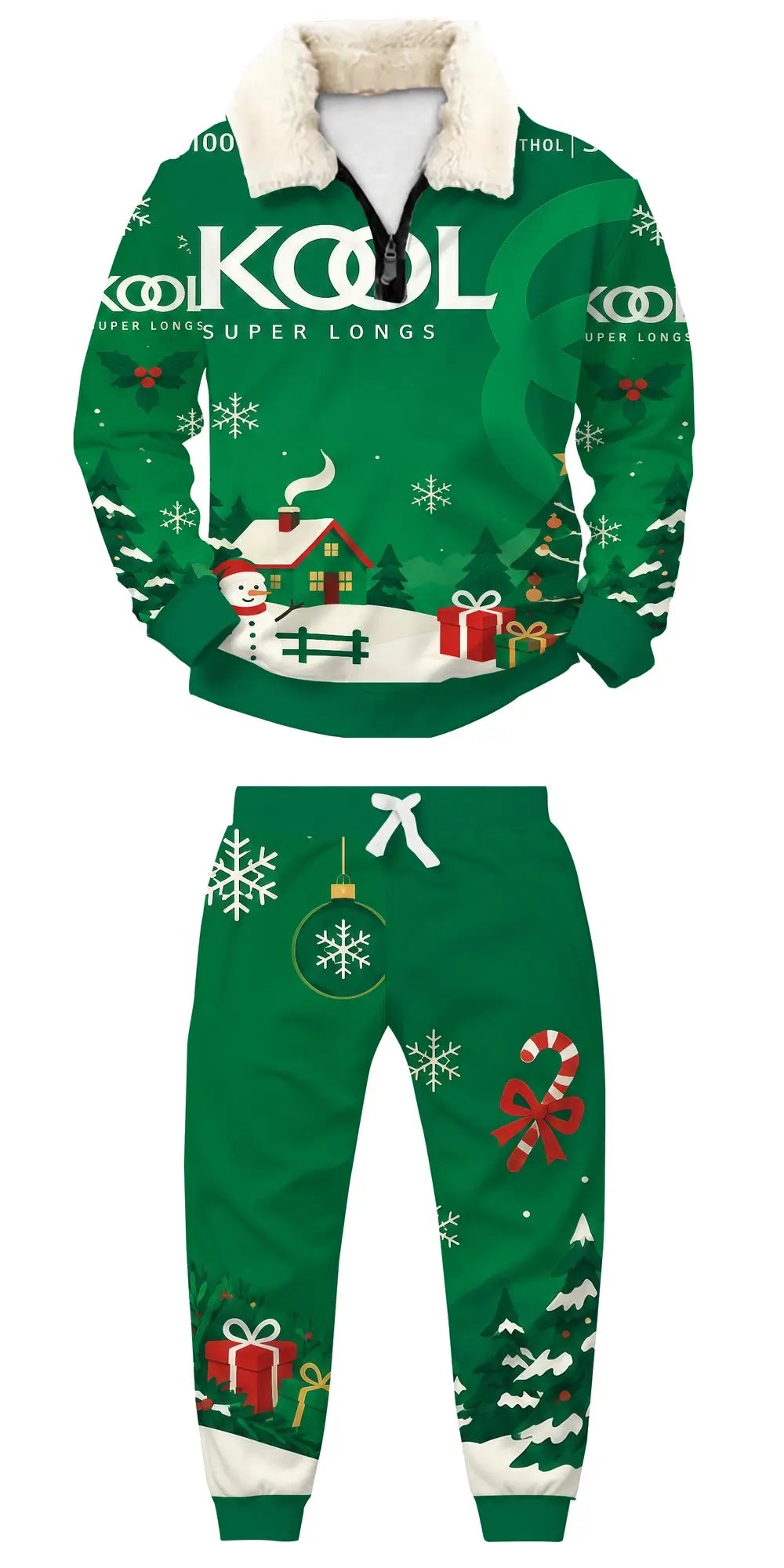 Coolmint Ugly Quarter Zip Sweatshirt & Sweatpant Set - THREADPARTY