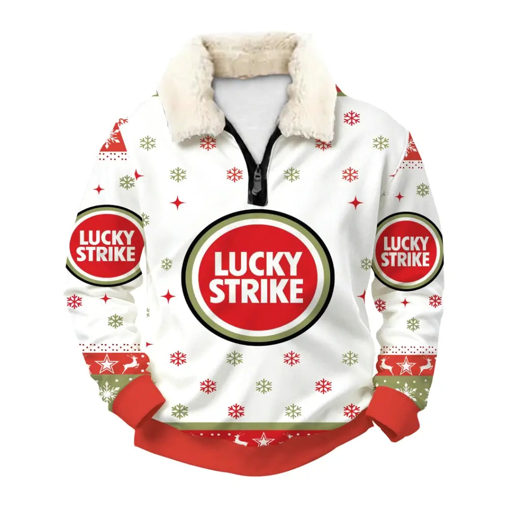 Crimson Smoke Ugly Quarter Zip Sweatshirt & Sweatpant Set - THREADPARTY