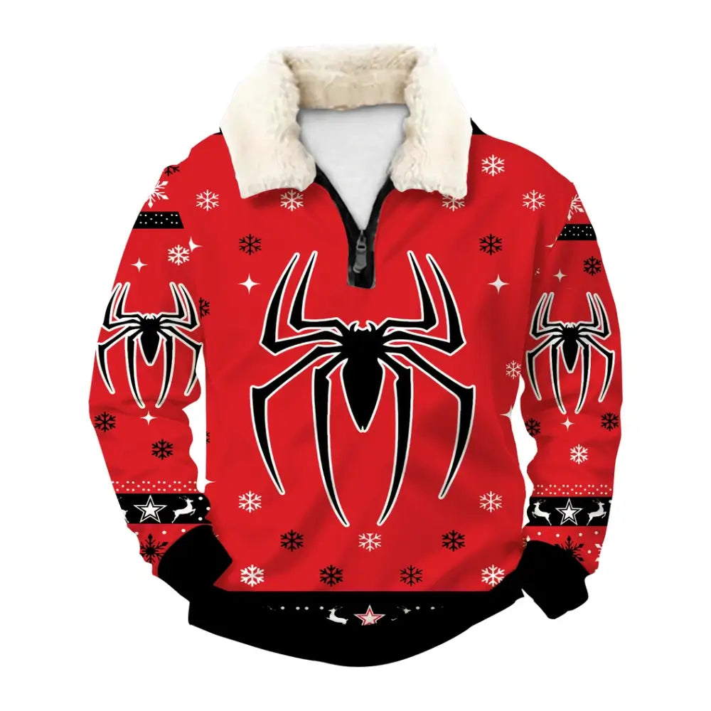 Crimson Spider Ugly Quarter Zip Sweatshirt & Sweatpant Set - THREADPARTY