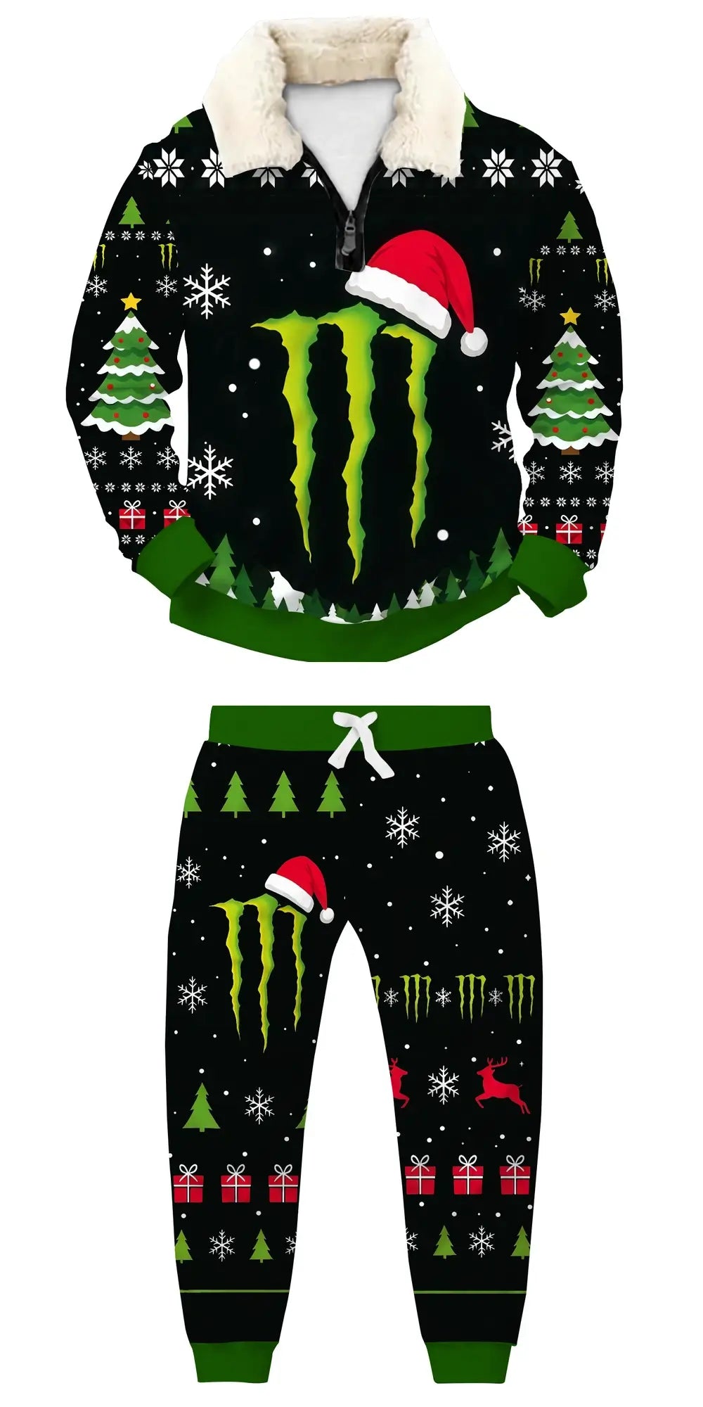 Dark Energy Ugly Quarter Zip Sweatshirt & Sweatpant Set - THREADPARTY