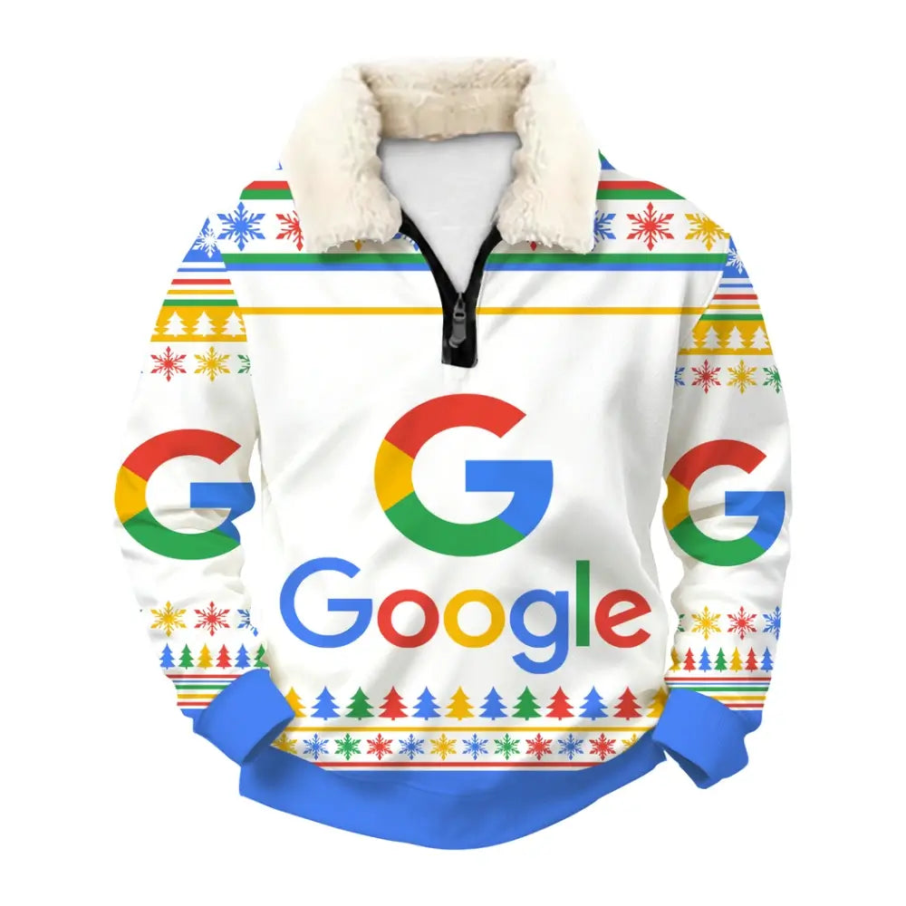 Digital Holiday Ugly Quarter Zip Sweatshirt & Sweatpant Set - THREADPARTY