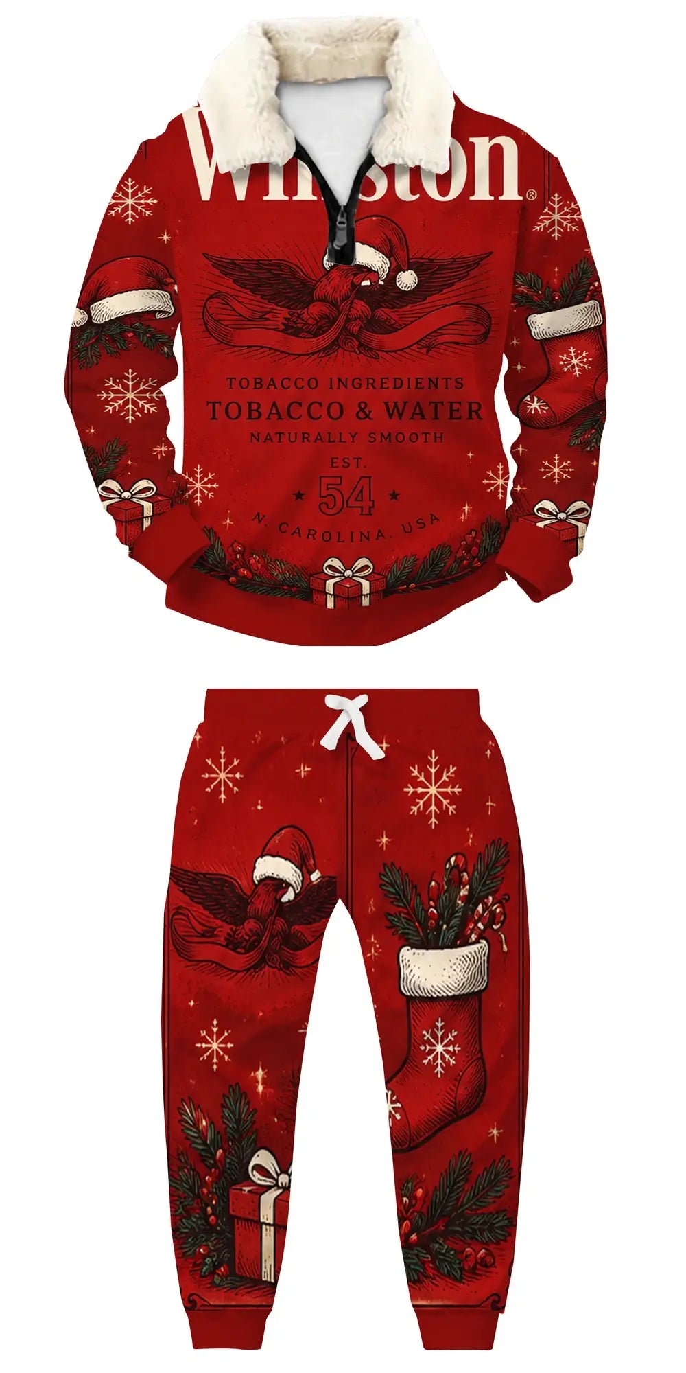 Drink Spend Repeat Ugly Quarter Zip Sweatshirt & Sweatpant Set - THREADPARTY