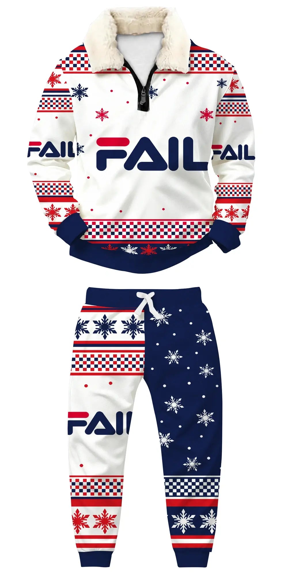 Failed Winter Ugly Quarter Zip Sweatshirt & Sweatpant Set - THREADPARTY