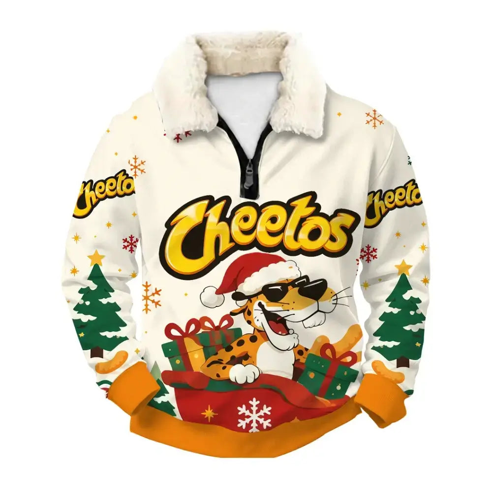 Festive Snacks Ugly Quarter Zip Sweatshirt & Sweatpant Set - THREADPARTY