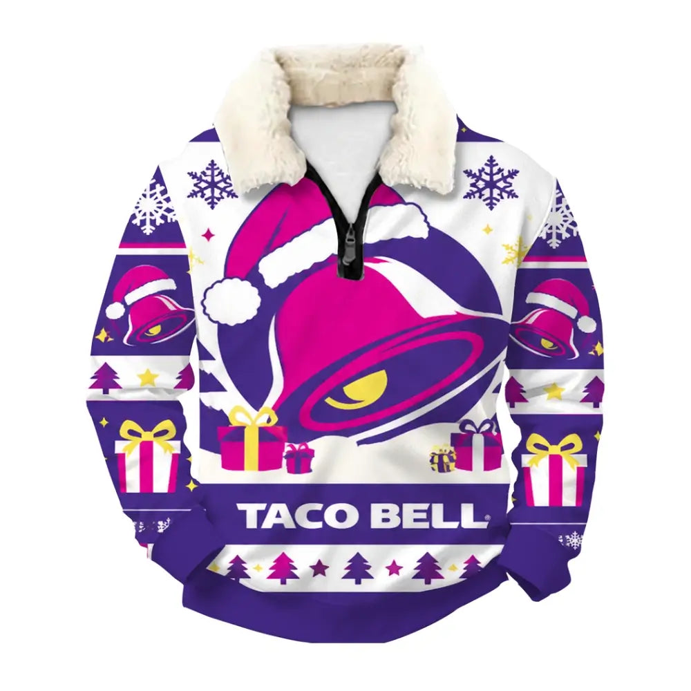Festive Taco Ugly Quarter Zip Sweatshirt & Sweatpant Set - THREADPARTY