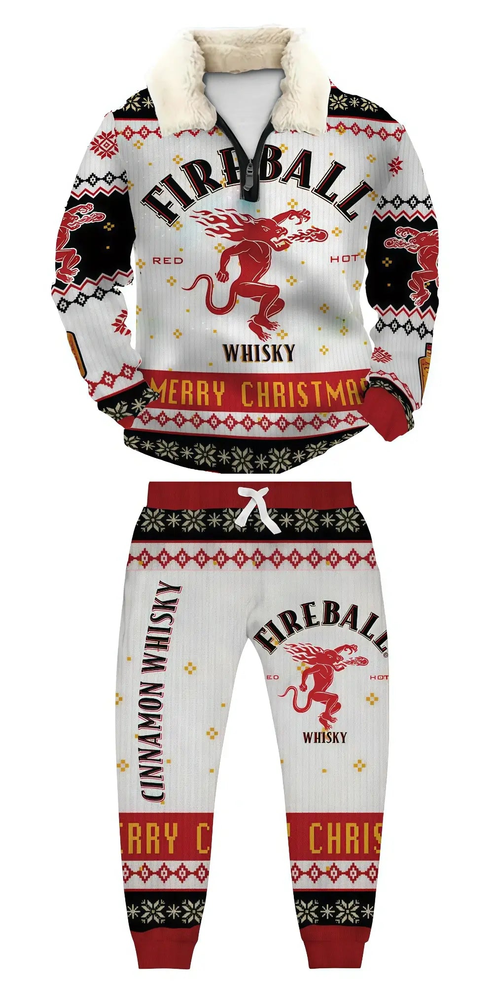 Festive Ugly Quarter Zip Sweatshirt & Sweatpant Set - THREADPARTY