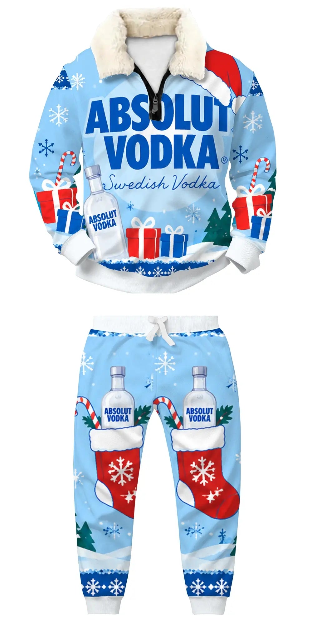 Friends Make Memories Ugly Quarter Zip Sweatshirt & Sweatpant Set - THREADPARTY