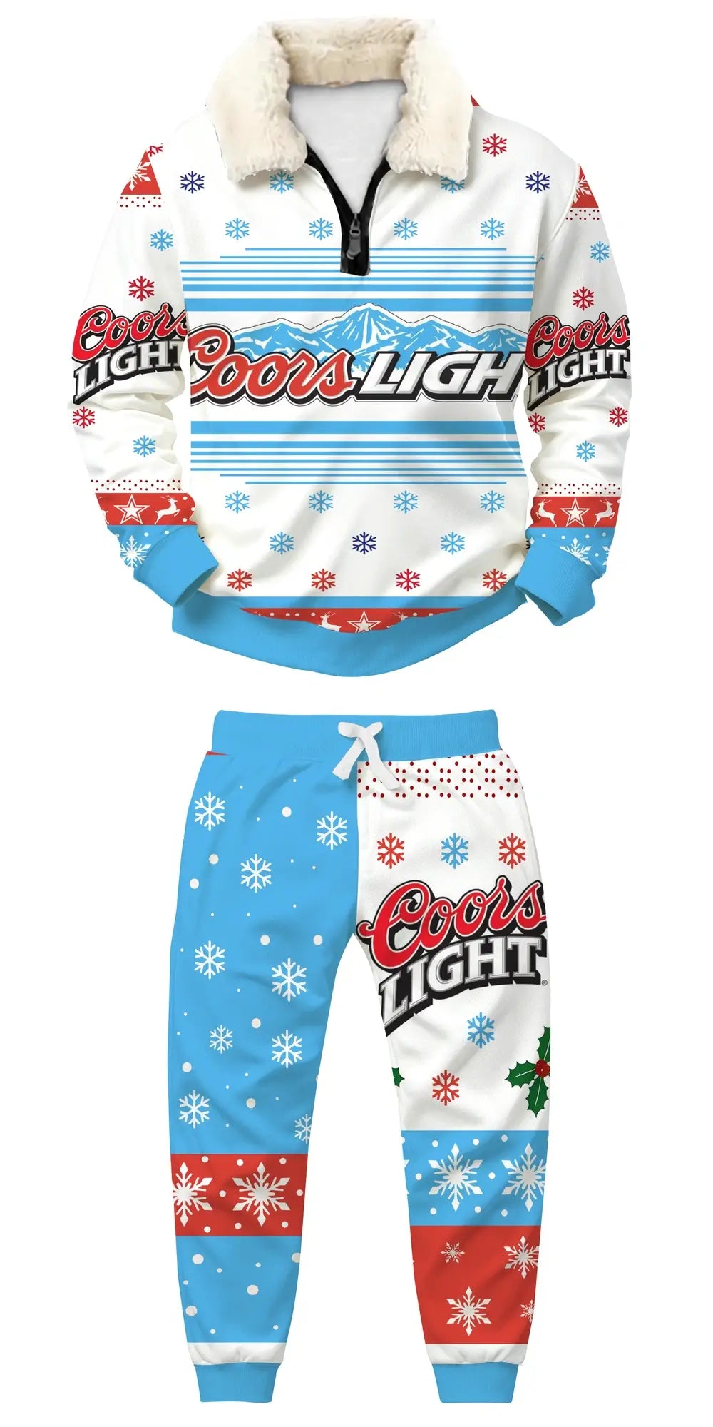 Frosted Brew Ugly Quarter Zip Sweatshirt & Sweatpant Set - THREADPARTY