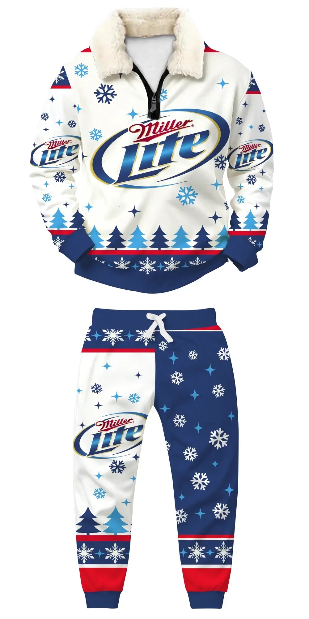Frosted Brew Ugly Quarter Zip Sweatshirt & Sweatpant Set - THREADPARTY