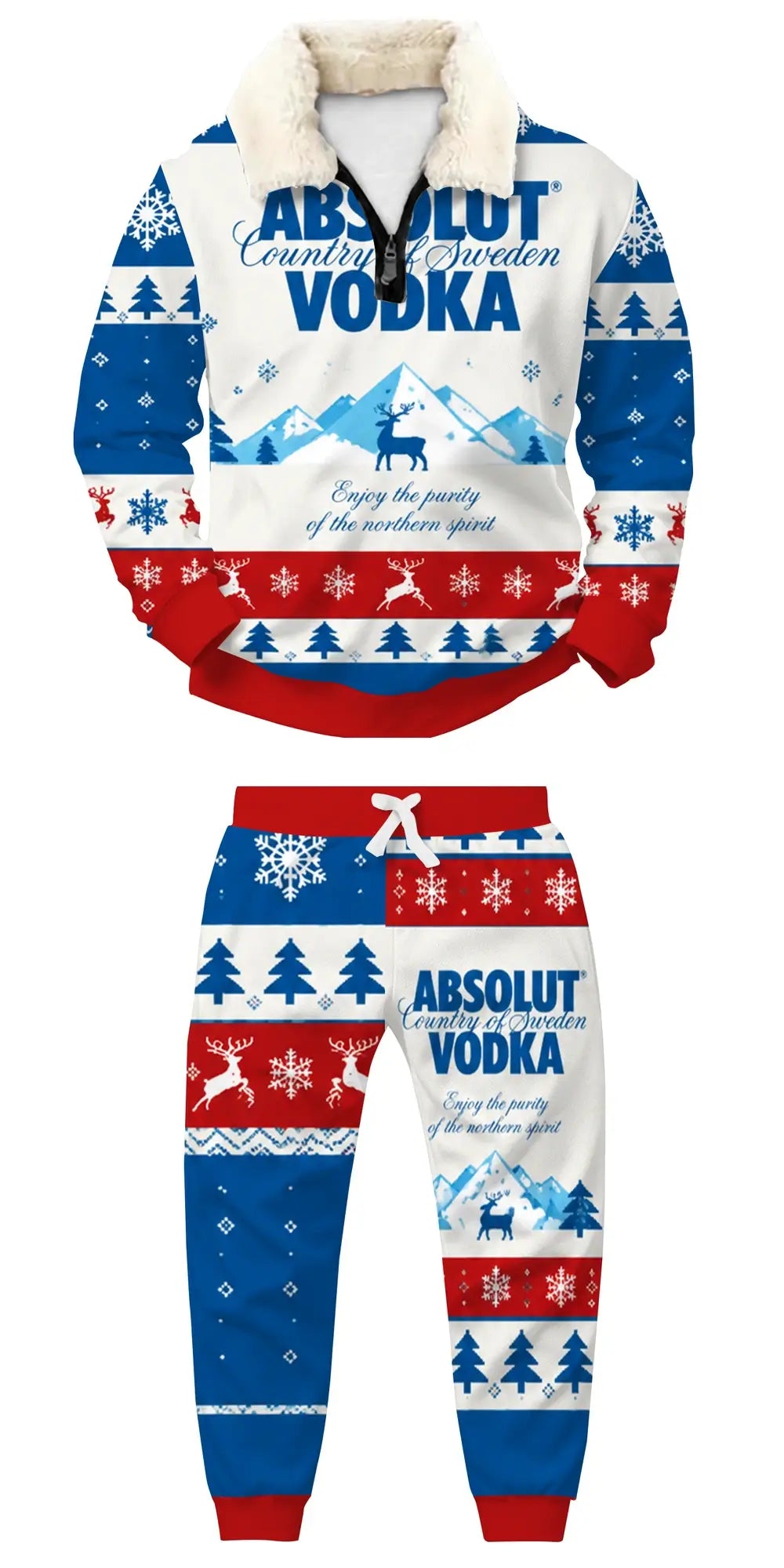 Frosted Vodka Ugly Quarter Zip Sweatshirt & Sweatpant Set - THREADPARTY