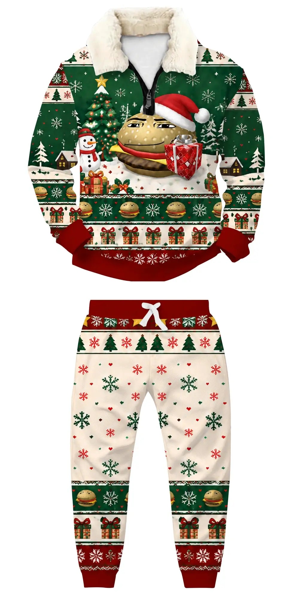 Fun Ugly Quarter Zip Sweatshirt & Sweatpant Set - THREADPARTY
