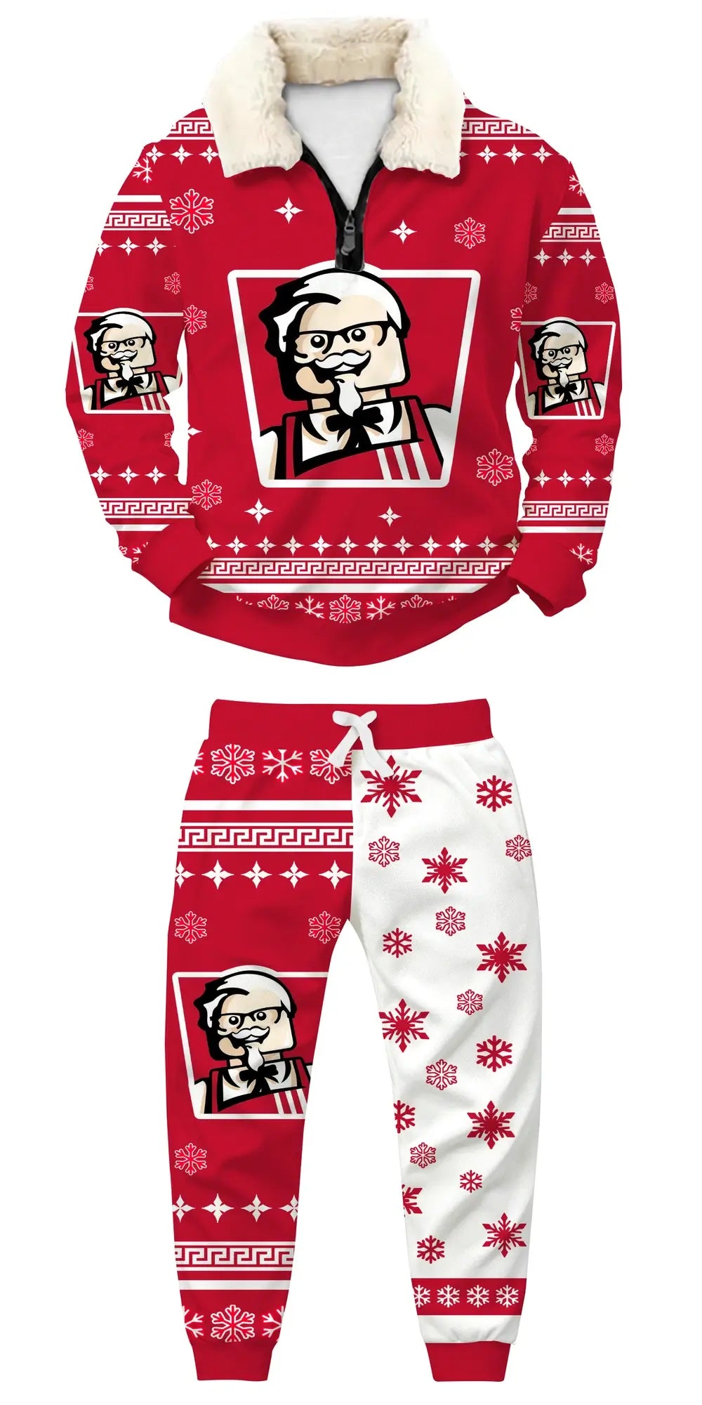 Funny Colonel Ugly Quarter Zip Sweatshirt & Sweatpant Set Ugly Quarter Zip Sweatshirt & Sweatpant Set - THREADPARTY