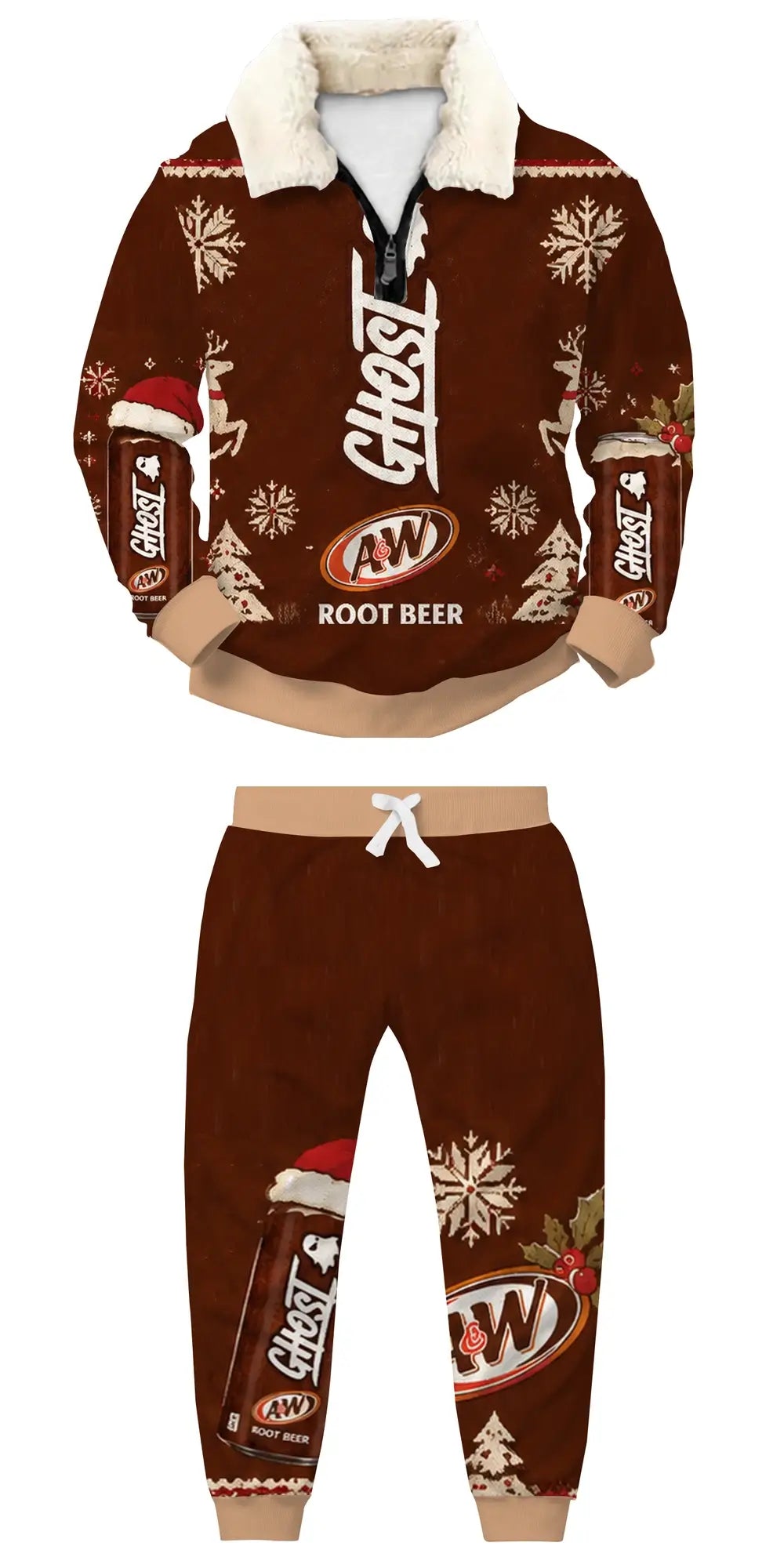 Game Night Crew Ugly Quarter Zip Sweatshirt & Sweatpant Set - THREADPARTY