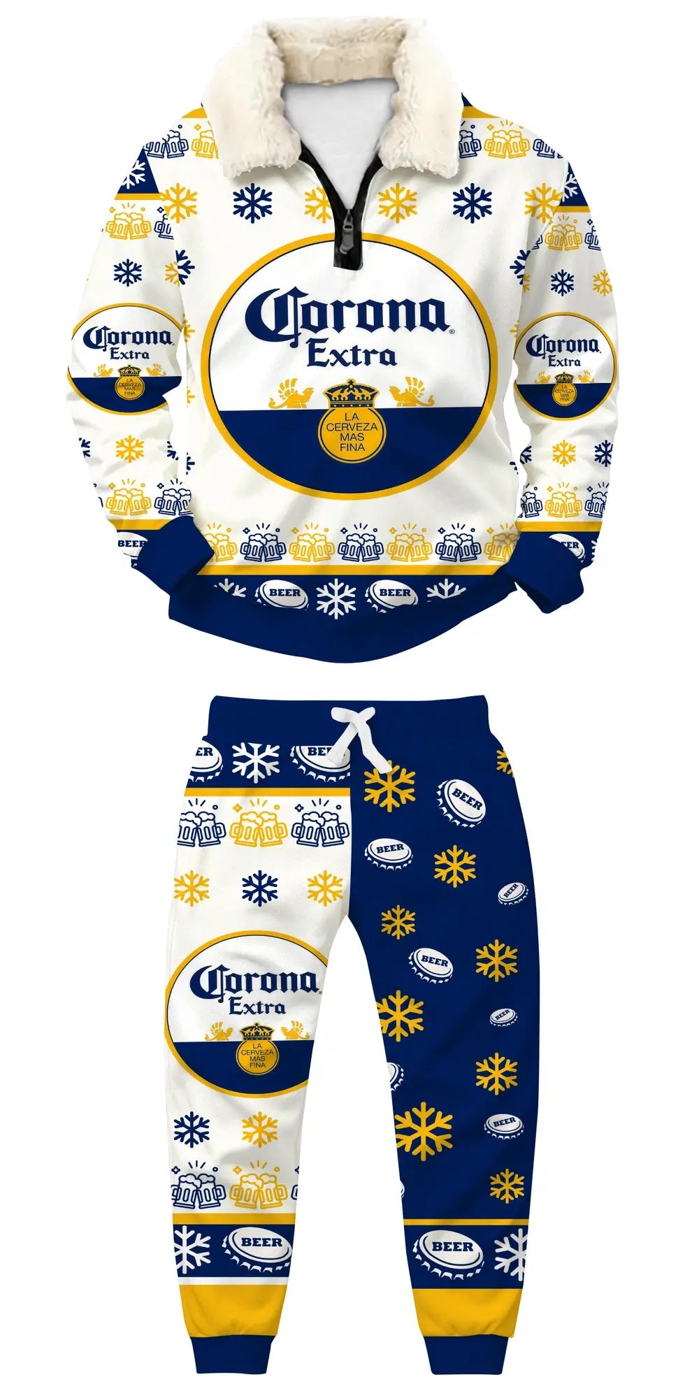 Golden Brew Ugly Quarter Zip Sweatshirt & Sweatpant Set - THREADPARTY