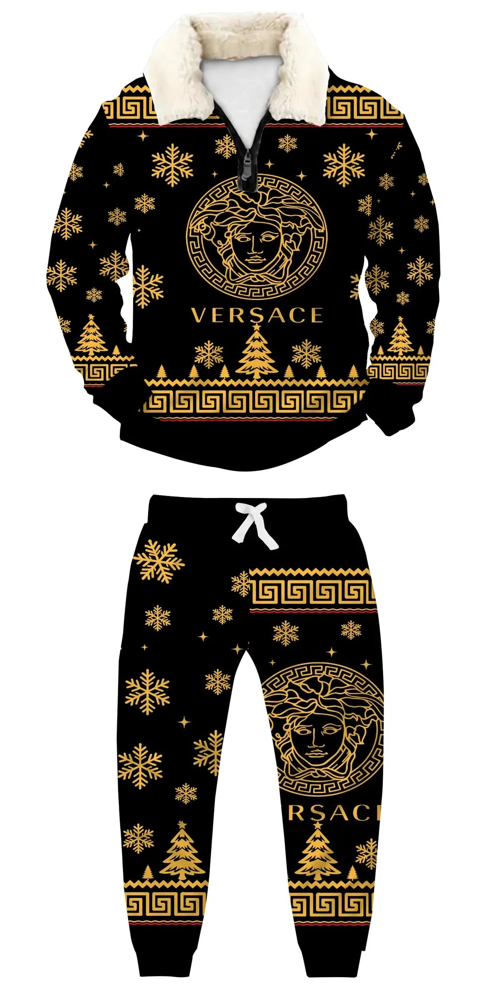 Golden Luxury Heritage Ugly Quarter Zip Sweatshirt & Sweatpant Set - THREADPARTY