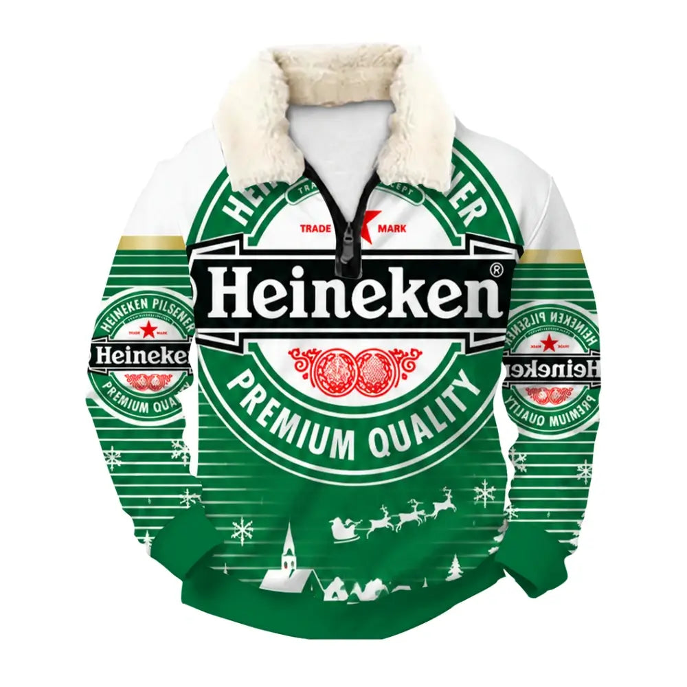 Green Brew Ugly Quarter Zip Sweatshirt & Sweatpant Set - THREADPARTY