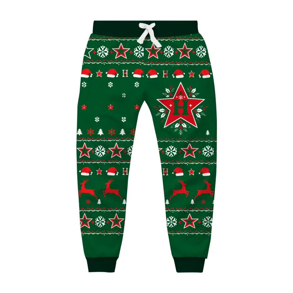 Green Cheers Ugly Quarter Zip Sweatshirt & Sweatpant Set - THREADPARTY