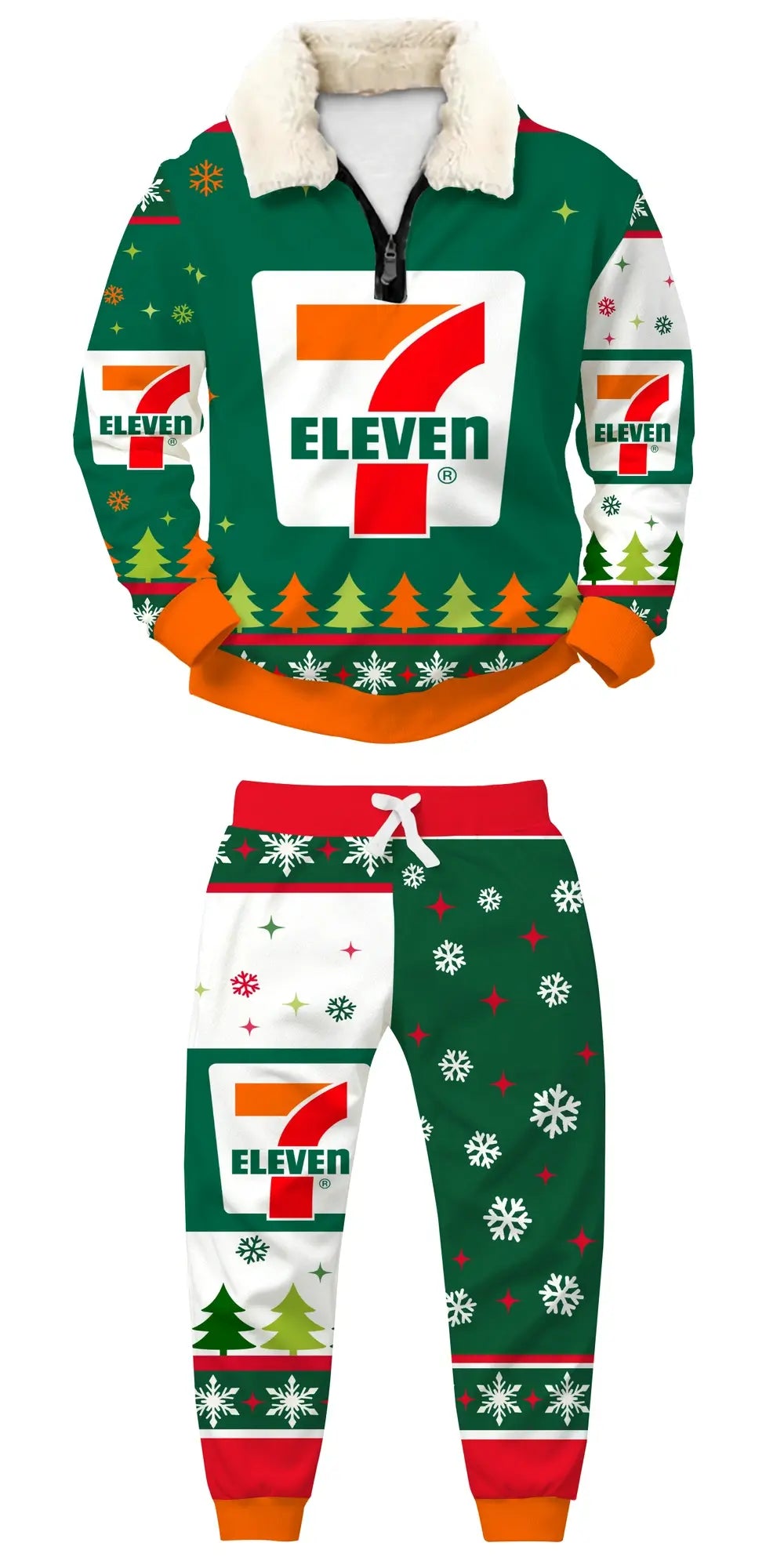 Green Market Ugly Quarter Zip Sweatshirt & Sweatpant Set - THREADPARTY