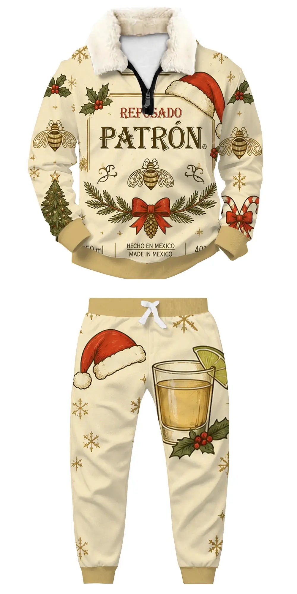 Happy Little Freaks Ugly Quarter Zip Sweatshirt & Sweatpant Set - THREADPARTY
