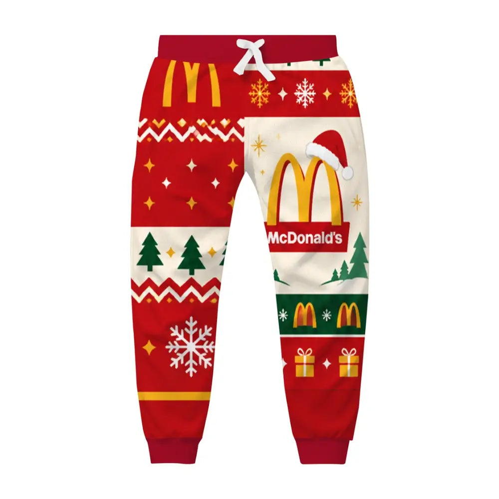 Holiday Burger Ugly Quarter Zip Sweatshirt & Sweatpant Set - THREADPARTY