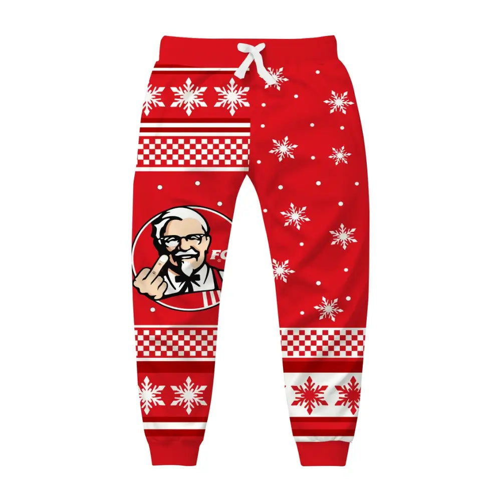 Holiday Chicken Ugly Quarter Zip Sweatshirt & Sweatpant Set - THREADPARTY